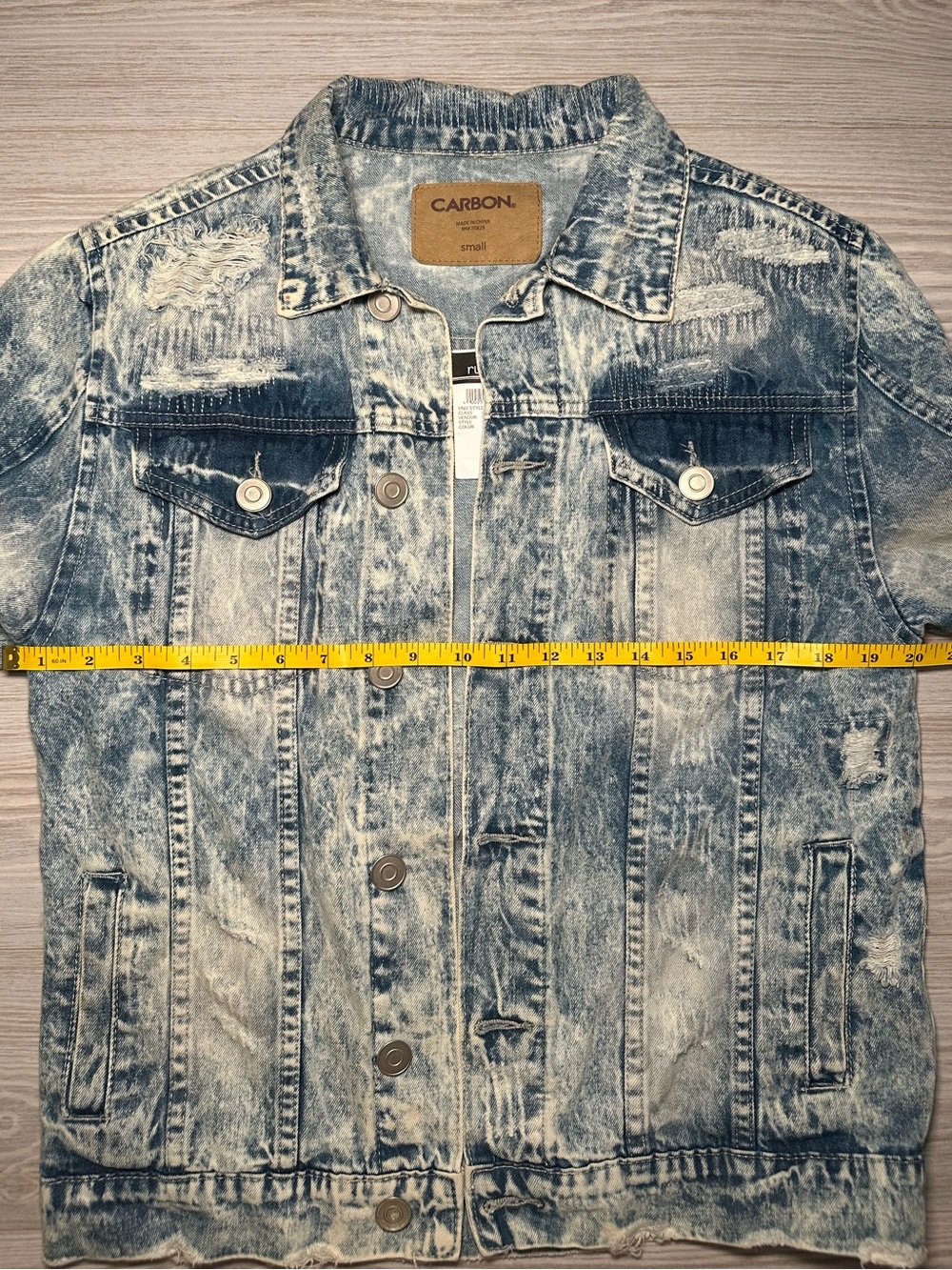 NWT Carbon Acid Wash Denim Jacket - Picture 7 of 8
